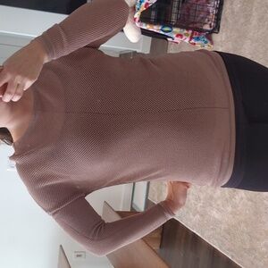 Decorative holes long sleeve sweater